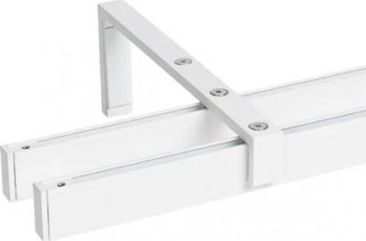 Настенный карниз двухрядный Кантри 200 см металл цвет белый