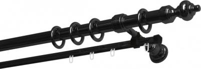 Карниз для штор и тюля круглый настенный пластиковый 2 ряда Черный 250 см