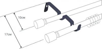 Карниз двухрядный составной по центру из 2-х частей 300 см дерево цвет светлый дуб – фото 3