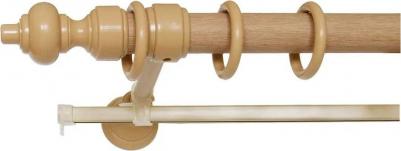 Карниз круглый настенный 2 ряда Светлый дуб 300 см – фото 1