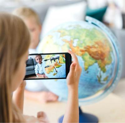 Интерактивный физико-политический рельефный глобус с VR-очками, 32 см, Глобен – фото 3