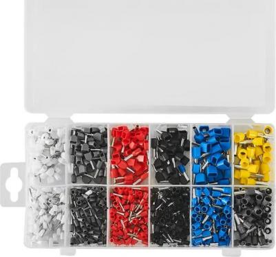 26550 8 Набор наконечников-гильз с изолированным фланцем, НШВИ 0.5-12мм?, НШВИ2 0.5-8мм?, под опрессовку, 775 шт, 26550 8, цена за 1 шт