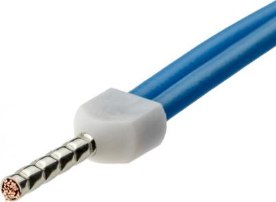 26588 1 Наконечник-гильза двойной с изолированным фланцем, 0,75мм?, контакт 10мм, под опрессовку, белый, 25шт, 26588 1, цена за 1 шт – фото 2