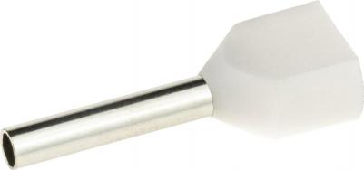 26588 1 Наконечник-гильза двойной с изолированным фланцем, 0,75мм?, контакт 10мм, под опрессовку, белый, 25шт, 26588 1, цена за 1 шт – фото 8