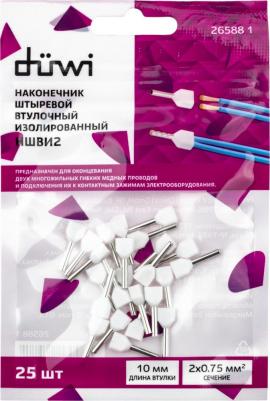 26588 1 Наконечник-гильза двойной с изолированным фланцем, 0,75мм?, контакт 10мм, под опрессовку, белый, 25шт, 26588 1, цена за 1 шт – фото 9