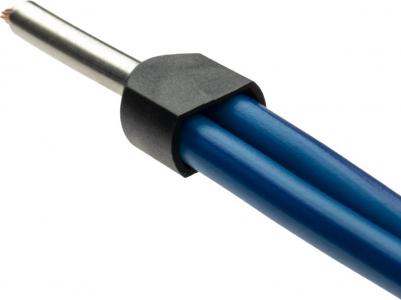 26592 8 Наконечник-гильза двойной с изолированным фланцем, 1,5мм?, контакт 12мм, под опрессовку, черный, 25шт, 26592 8, цена за 1 шт – фото 8