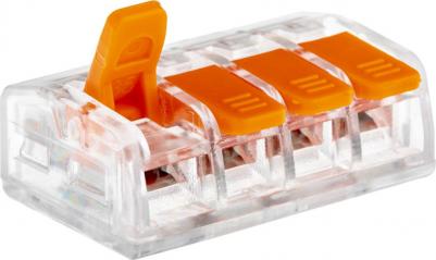 26614 3 Клемма рычажковая, СМК 223-414, 4мм?, прозрачная, 5шт.,26614 3, цена за 1 шт – фото 4