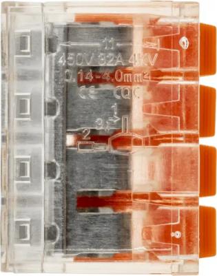 26614 3 Клемма рычажковая, СМК 223-414, 4мм?, прозрачная, 5шт.,26614 3, цена за 1 шт – фото 11