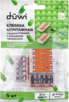 26615 0 Клемма рычажковая, СМК 222-415, 4мм?, прозрачная, 5шт., 26615 0, цена за 1 шт
