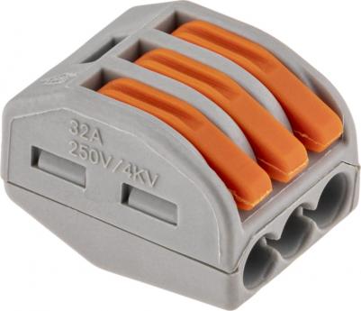 26630 3 Клемма рычажковая, СМК 222-413, 0.08-4мм?, серая, 20 шт., 26630 3, цена за 1 шт