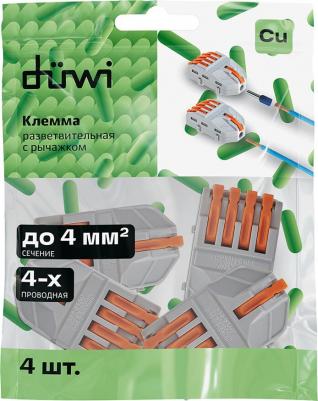 26666 6 Клемма разветвительная рычажковая, 1х4, 4мм?, 4шт, 26666 6, цена за 1 шт – фото 4