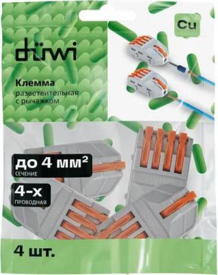 26666 6 Клемма разветвительная рычажковая, 1х4, 4мм?, 4шт, 26666 6, цена за 1 шт – фото 15