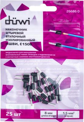 26686 0 Наконечник-гильза с изолированным фланцем, Е1508, 1,5мм?, под опрессовку, черный, 25шт., 26686 0, цена за 1 шт – фото 13
