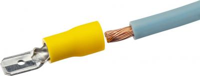 26706 5 Разъем плоский, изолированный, РпИп 6-6,3, сечение проводника 4,0-6,0мм?, обжим, желтый, 10шт., 26706 5, цена за 1 шт – фото 3