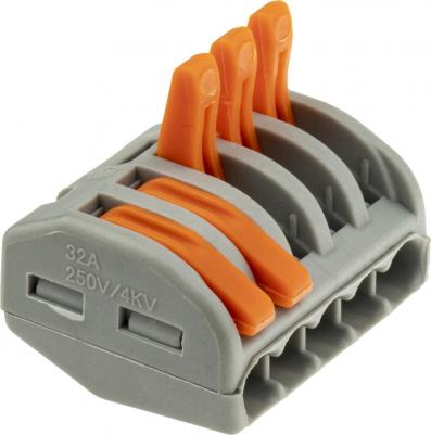 Клеммы соединительные с рычажком СМК 222-415 5-проводные 4мм2 серые 5шт 26611 2 – фото 5