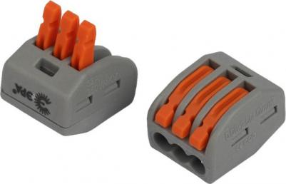 NO-225-421 Клемма NO-225-421 универсальная 222-413 с рычагами 3-проводная 0.08-2.5/4 мм2, цена за 1 шт