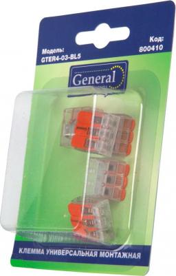 Монтажные клеммы ТМ General предназначены для многоразового соединения проводников. Пружинные зажимы коннекторов обеспечивают надежный контакт 4650325601053