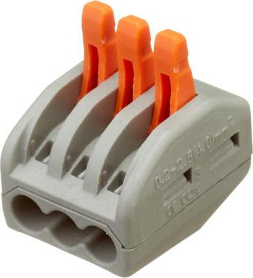 Клемма на 3 провода 49827 0,08-4 кв.мм самозажимная без пасты – фото 1