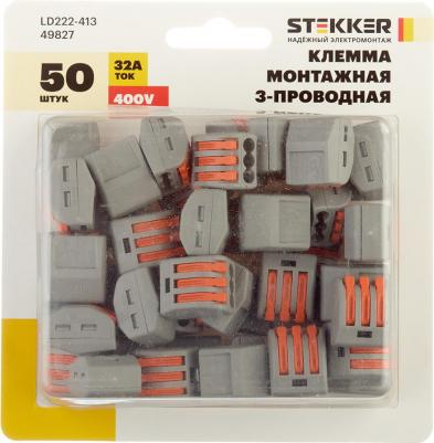 Клемма на 3 провода 49827 0,08-4 кв.мм самозажимная без пасты – фото 2