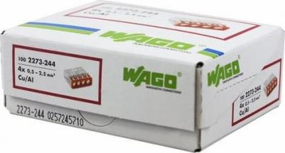 Клемма 4-проводная компактная с пастой (20шт) 2273-244 – фото 1