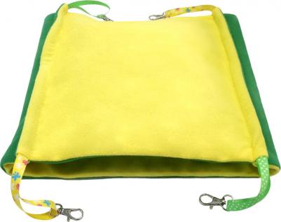 Гамак для грызунов Двухуровневый флис 29x29см зеленый, желтый – фото 4