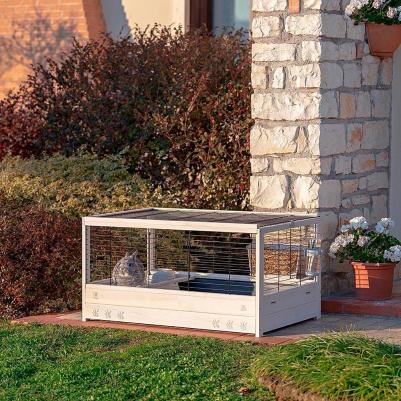 Клетка ARENA 100 NERA для морских свинок и кроликов (деревянная – фото 8