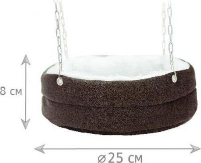 Гамак для грызунов, Поляна, коричневый, текстиль, 25х25 см