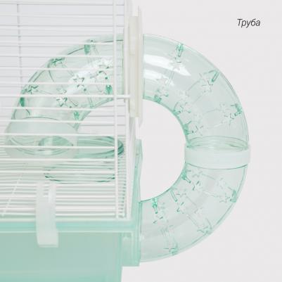 Клетка для грызунов, 35,5х28х37,5 см, бело-зеленая – фото 2