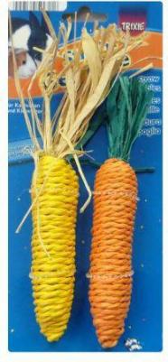 Игрушка для грызунов Морковь и кукуруза из сизаля 15см – фото 3