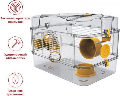 Клетка для грызунов RODY 3 SOLO, 410*270*280мм, цвет ярко-желтый – фото 1