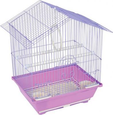 Клетка для птиц 2101, золотая решетка, бронзовый поддон, 30x23x39 см – фото 1