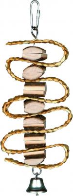 Игрушка для птиц с колокольч 21см дер