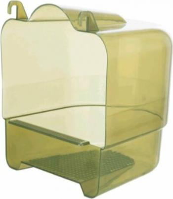 Купалка для птиц 15х16х17см пластиковая прозрачно-голубая для мелких и средних птиц целиковая – фото 2