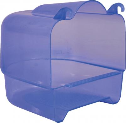 Купалка для птиц 15х16х17см пластиковая прозрачно-голубая для мелких и средних птиц целиковая – фото 4