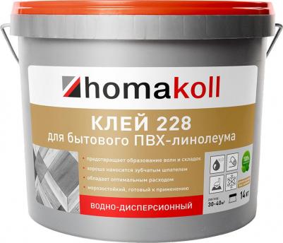 Клей акриловый для бытового ПВХ-линолеума Homakoll 228 14 кг