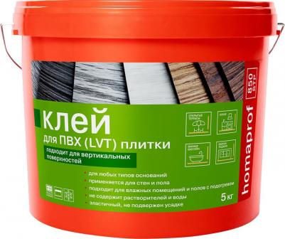 Клей полиуретановый для ПВХ и LVT плитки Homaprof 850 STP 5 кг