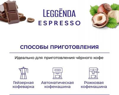 Кофе в зернах Leggenda Espresso арабика 100% 1 кг (пакет) – фото 7