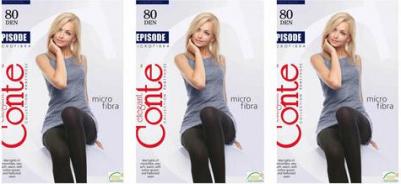 Колготки Episode, 80 den, с ластовицей, без шортиков, размер 3, серый