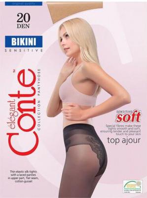 Колготки женские Conte BIKINI 20 телесные 3