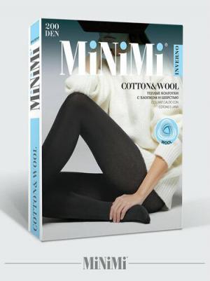 Колготки женские COTTON WOOL 200 черные 3 – фото 1