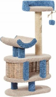 домик Йорик для кошек, цвет молочный с голубым – фото 1