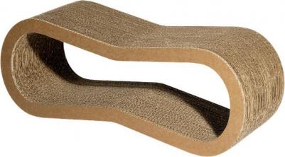 когтеточка-лежанка картонная восьмерка (59 х 21 х 22 см., Бежевый) – фото 2