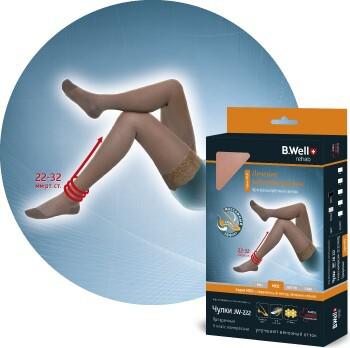 Чулки компрессионные 2 класс компрессии JW-222 Nero р.3 – фото 8