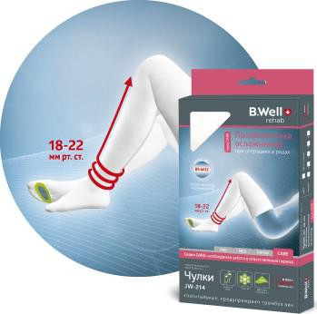 Чулки компрессионные, JW-214, I класс, 18-22 mmHg (5, White) – фото 3