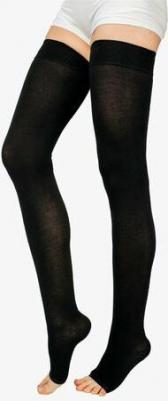Чулки компрессионные до бедра и силиконом, 1 класс ЧС1(п)-Ч, Черный, Размер 2 – фото 4