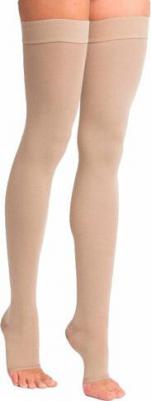 Чулки компрессионные до бедра и силиконом, 2 класс ЧС2(п)-К, Кремовый, Размер 5 – фото 2