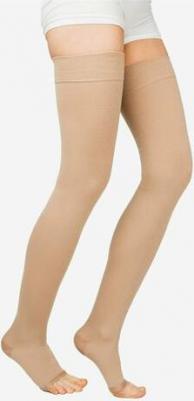 Чулки компрессионные до бедра с открыт. мыском класс 2 р.3 кремовый №2 – фото 1