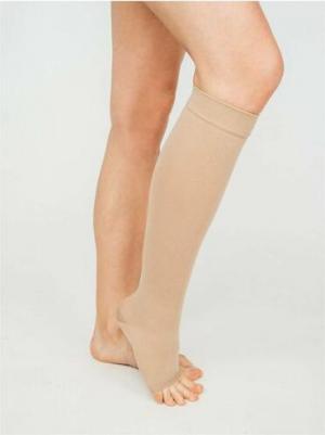 Чулок компрессионный до колена с открыт. мыском 1кл. р.3 кремовый – фото 1