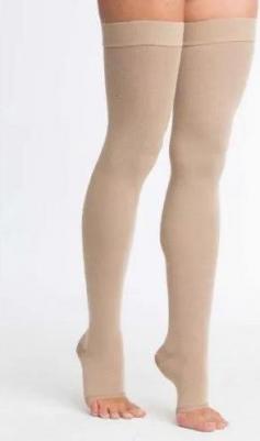 компрессионные чулки, размер 6, открытый носок, с силиконовой резинкой, кремовые 4630209542511 – фото 4