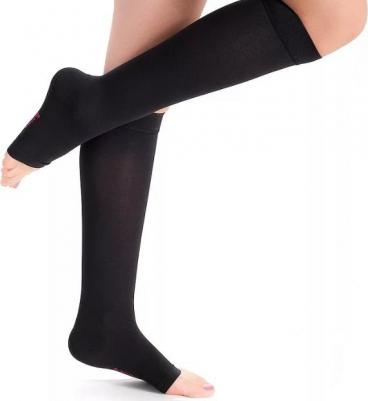 Luomma Idealista ID-210 / Луомма - компрессионные гольфы, удлиненные, 40-44 см, открытый носок, S (II), черные – фото 4